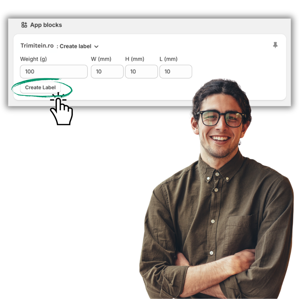 Create label in trimiteinro