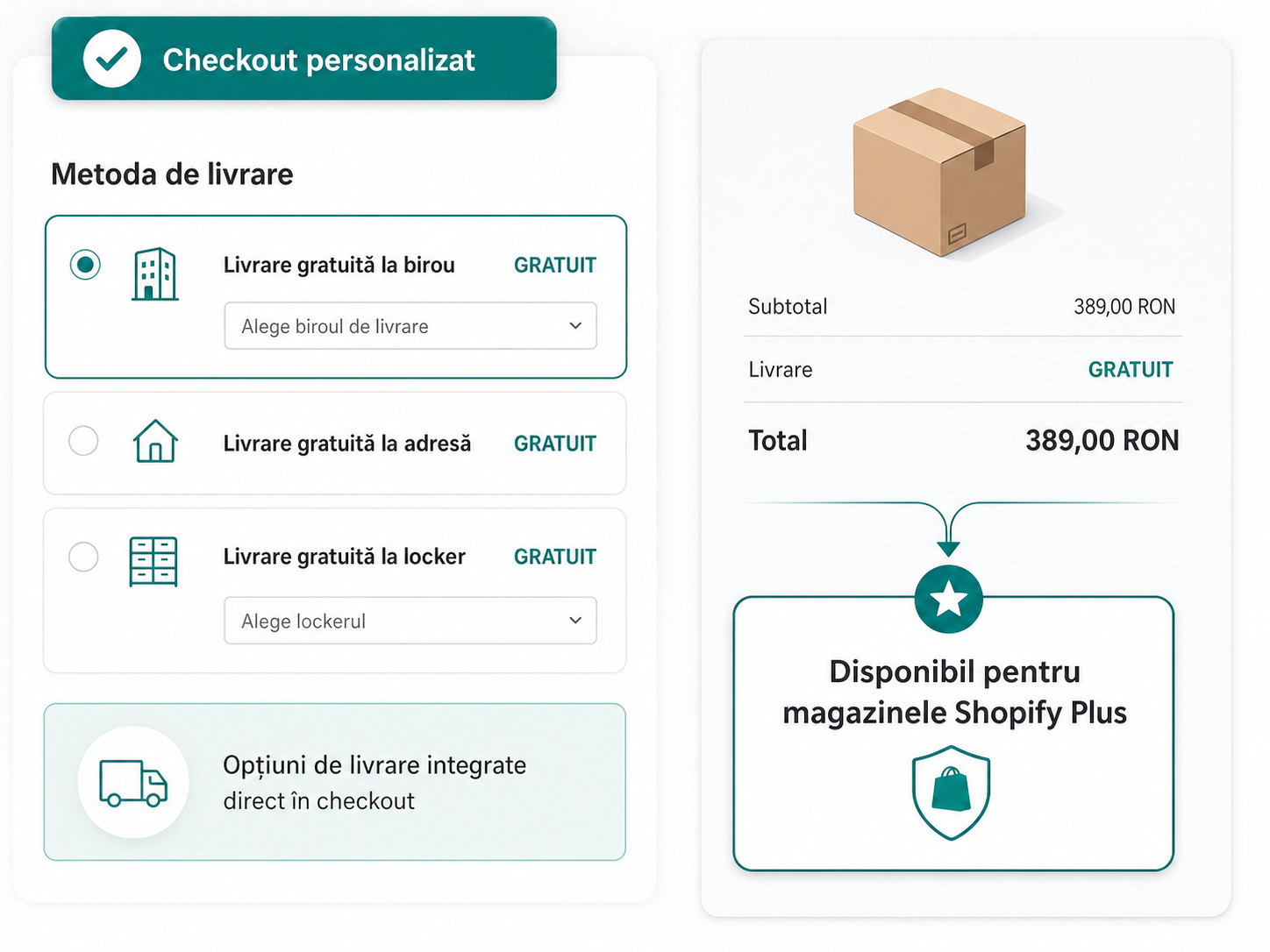 Checkout personalizat pentru Shopify Plus