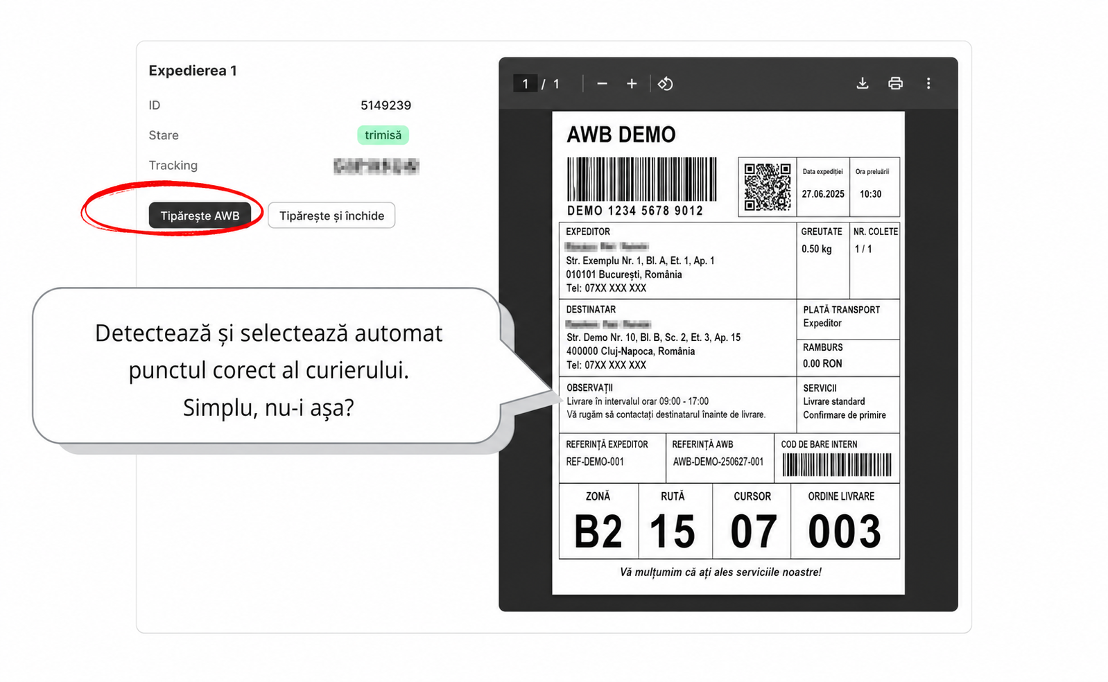 PDF etichetă AWB