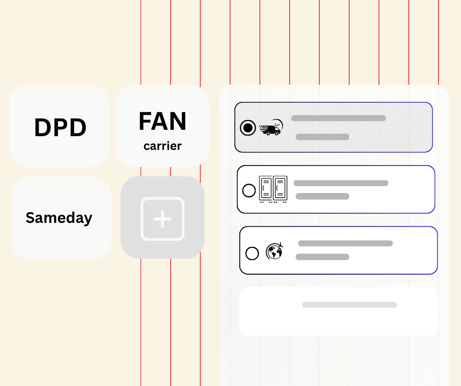 Delivery app add carriers