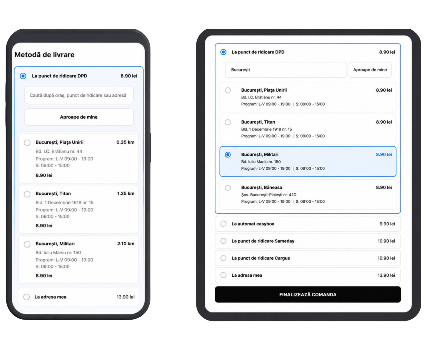 TrimiteinRO mobile and tablet widget