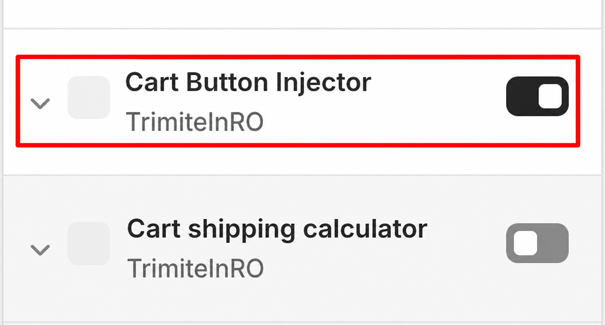 Încorporarea aplicației Cart Button Injector